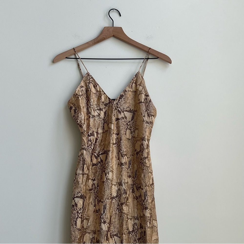 Banana Republic Dreamer 100% Silk Maxi Dress Snake Print Slip Tank Small Luxury - Picture 6 of 16